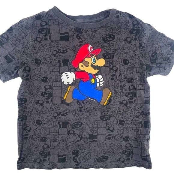 Old Navy Gender Neutral Kid’s Super Mario Graphic Printed Short Sleeve Tee Sz 8 - Picture 1 of 9